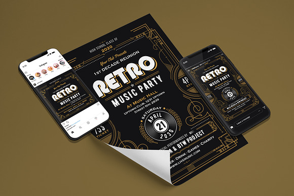 RETRO MUSIC FLYER in Invitation Templates - product preview 3