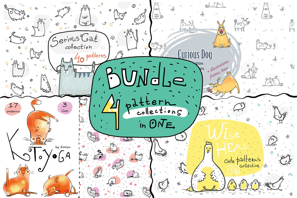 BUNDLE - 4 pattern collections in Illustrations - product preview 8