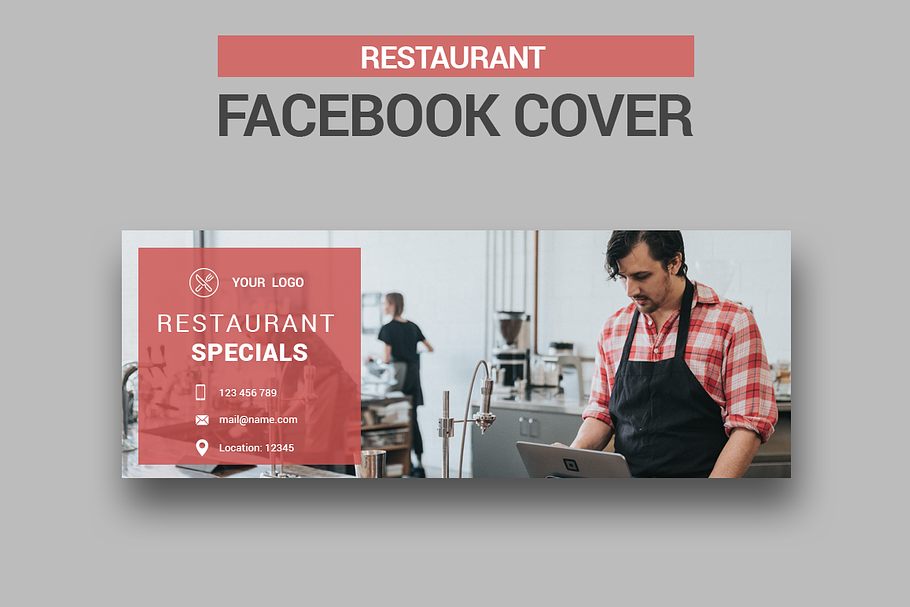 Restaurant - Facebook Cover in Facebook Templates - product preview 8
