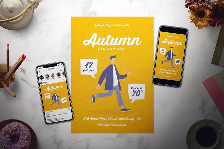 Autumn Fashion Flyer Set in Flyer Templates - product preview 8