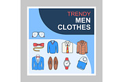 Trendy mens clothes posts mockup