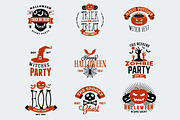 Set of Happy Halloween Badges