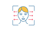 Facial recognition reader color icon