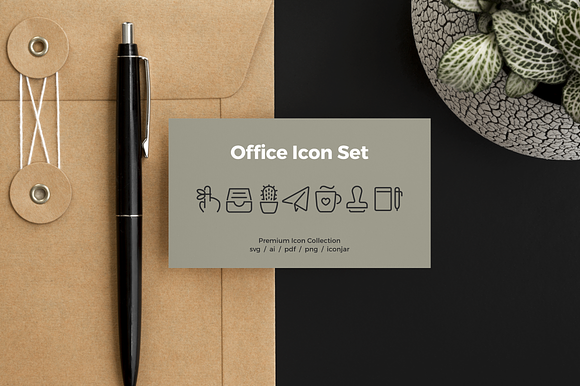 Office Line Icons in Calendar Icons - product preview 5