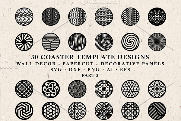 Coaster & Wall Decor Cut Files Pack