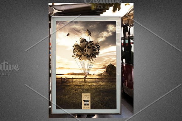 Modern Bus Stop Signs Mockup in Print Mockups - product preview 3