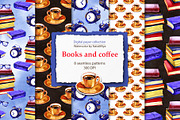 Watercolor books and coffee patterns