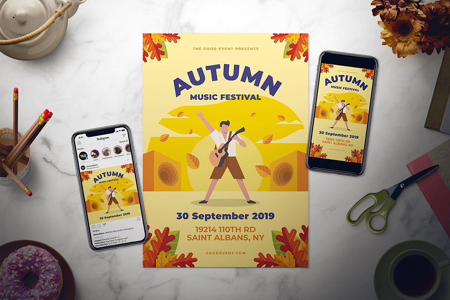Fall Music Flyer Set in Flyer Templates - product preview 8