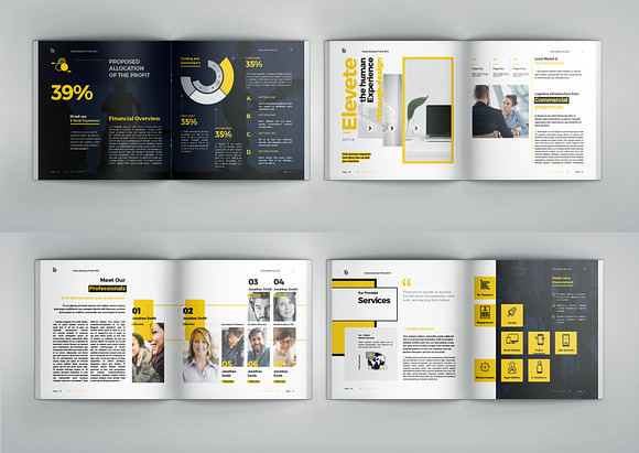 Square Company Profile in Brochure Templates - product preview 5