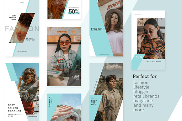 Fashionista Instagram Stories Bundle in Instagram Templates - product preview 2