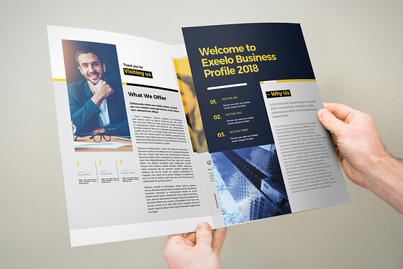 3xA4 Trifold Brochure in Brochure Templates - product preview 4