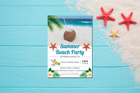 Summer Party Flyer in Invitation Templates - product preview 1