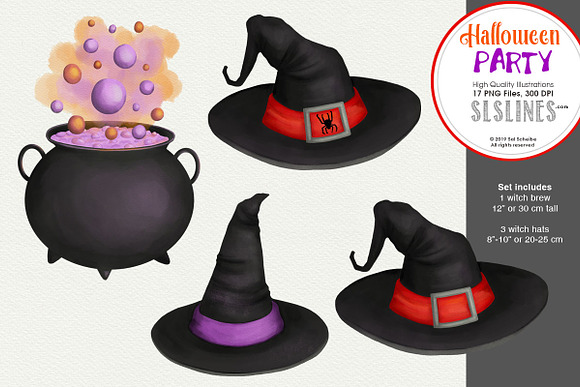 Halloween Party Ghosts, Pumpkins in Illustrations - product preview 1