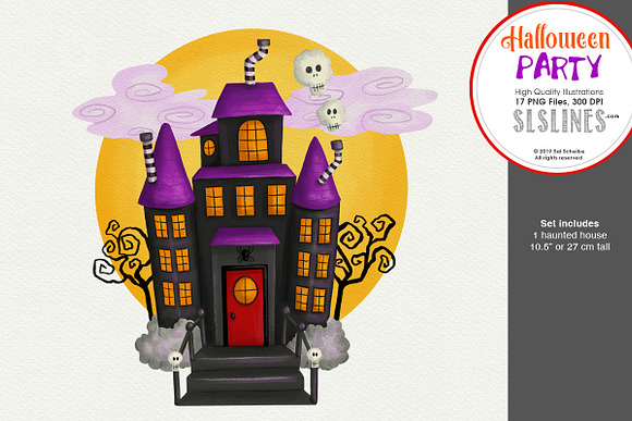 Halloween Party Ghosts, Pumpkins in Illustrations - product preview 5