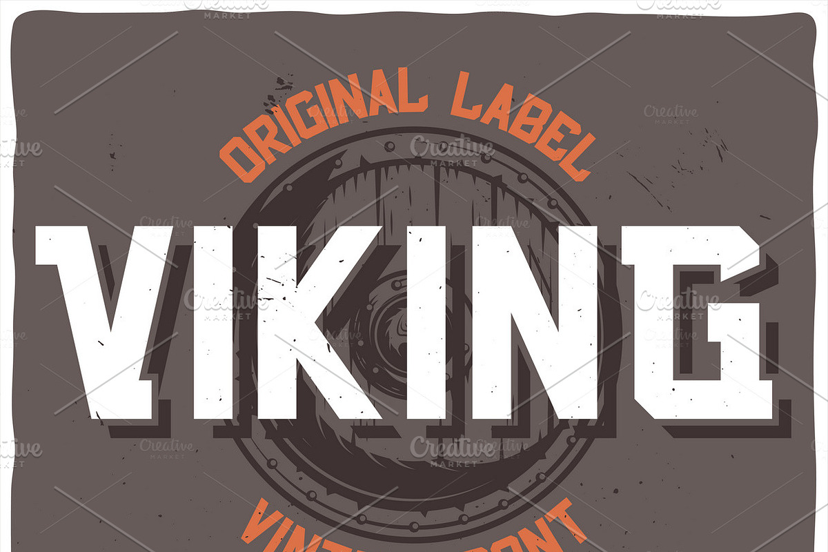 Vintage label typeface Viking in Display Fonts - product preview 8