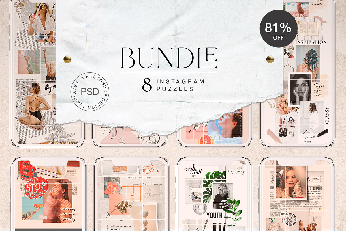 BUNDLE - 8 Instagram Puzzles in Instagram Templates - product preview 8