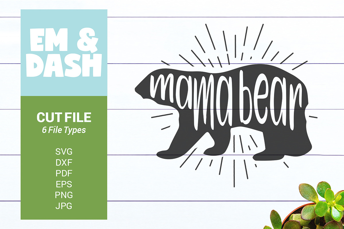 Mama Bear SVG Cut Files in Illustrations - product preview 8