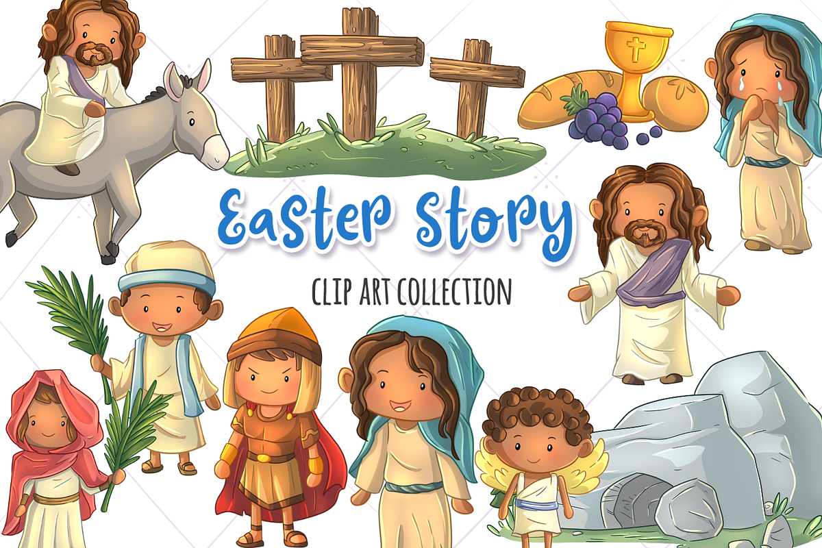 Easter Story Clip Art Collection in Illustrations - product preview 8