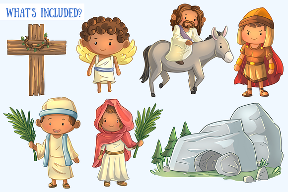 Easter Story Clip Art Collection in Illustrations - product preview 1