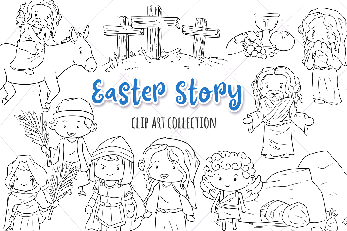 Easter Story Digital Stamps in Illustrations - product preview 8