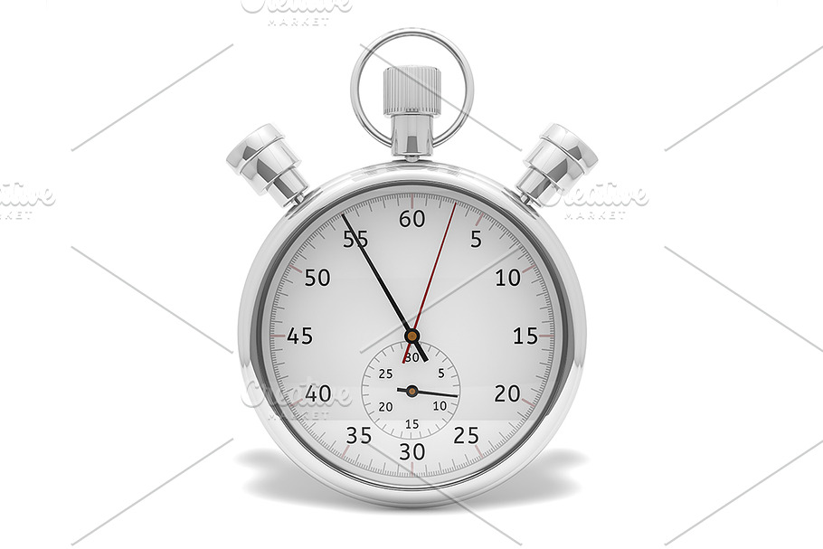 Silver Stopwatch in Objects - product preview 8
