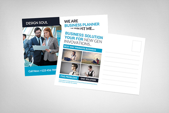 Business Planner Postcard Template in Postcard Templates - product preview 1