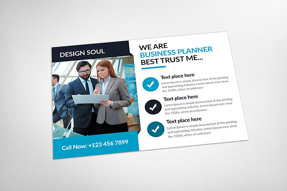 Business Planner Postcard Template in Postcard Templates - product preview 2