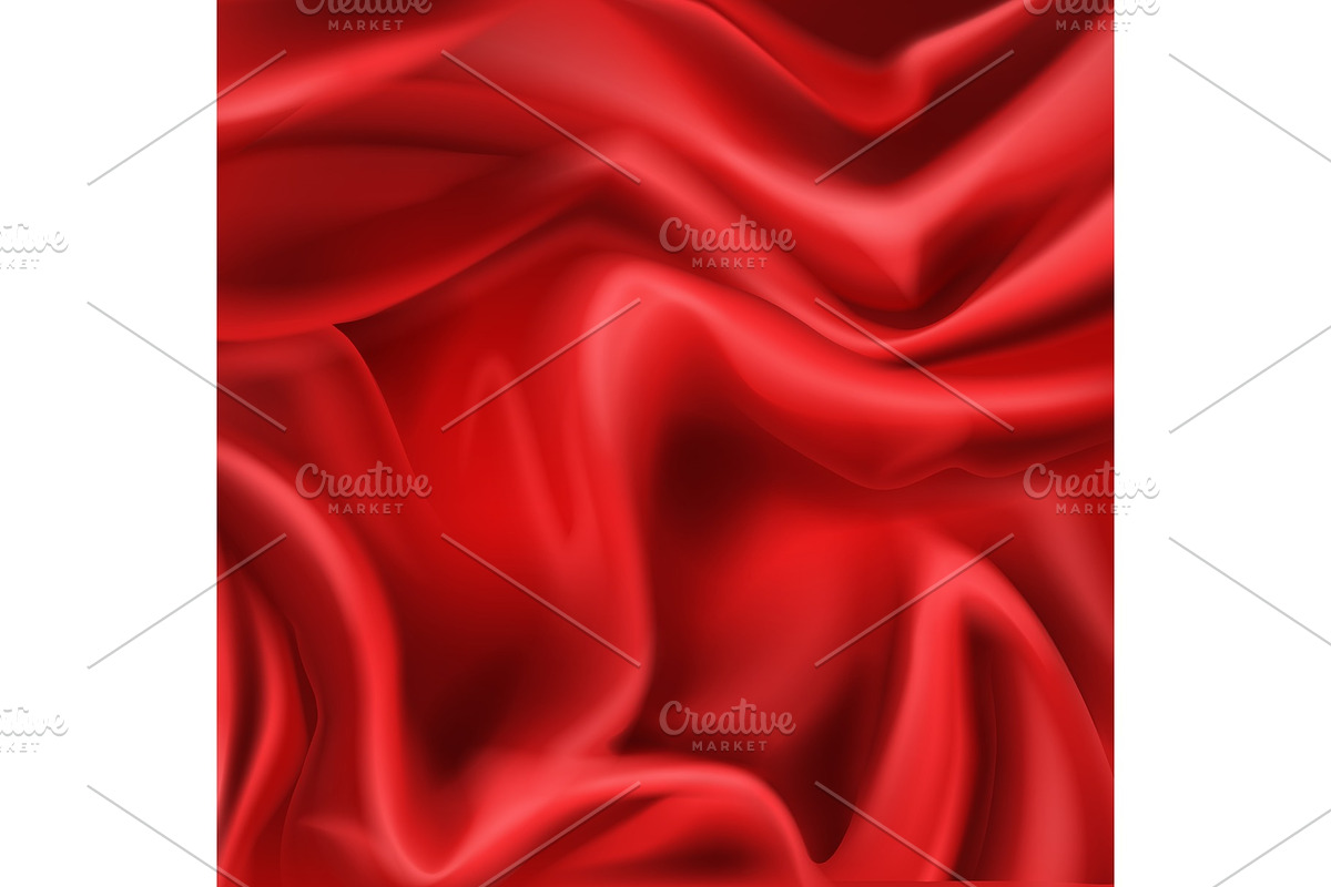 Red silk folded fabric background in Textures - product preview 8