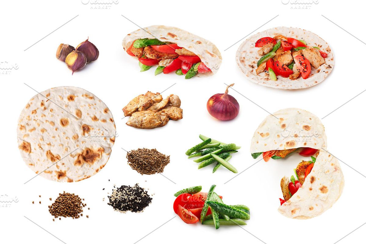 Gyros with ingredients in Objects - product preview 8