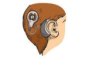 Cochlear implant color sketch