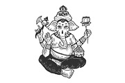 Ganesha indian god sketch
