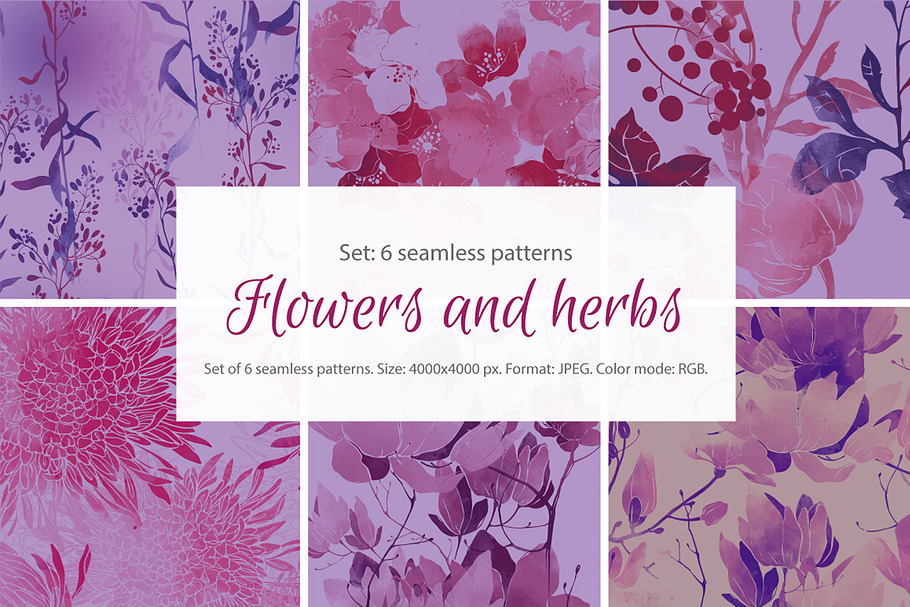 Flowers and herbs set | JPEG in Patterns - product preview 8