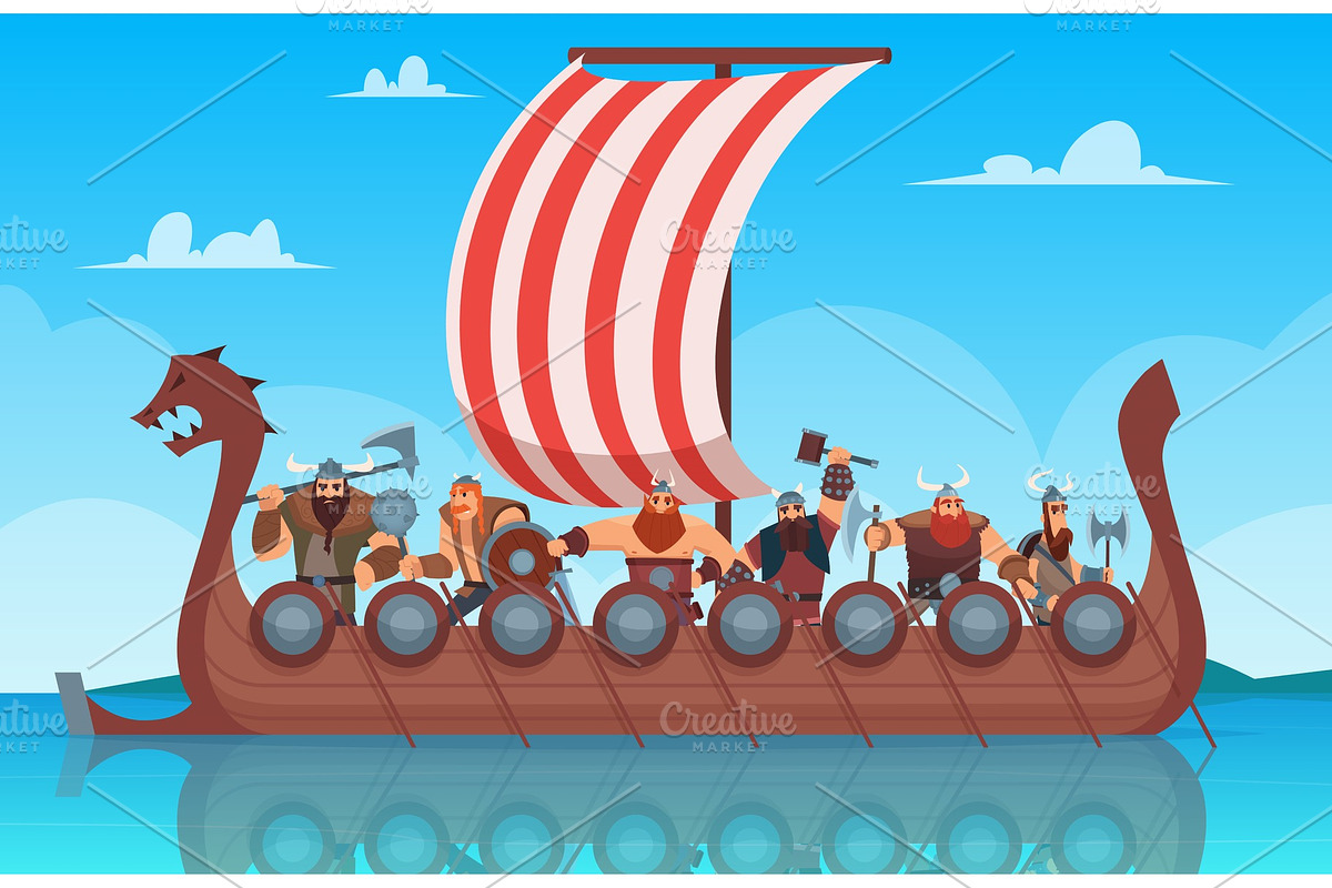 Vikings battle ship. Travel history in Graphics - product preview 8