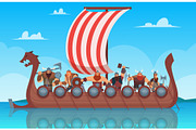 Vikings battle ship. Travel history