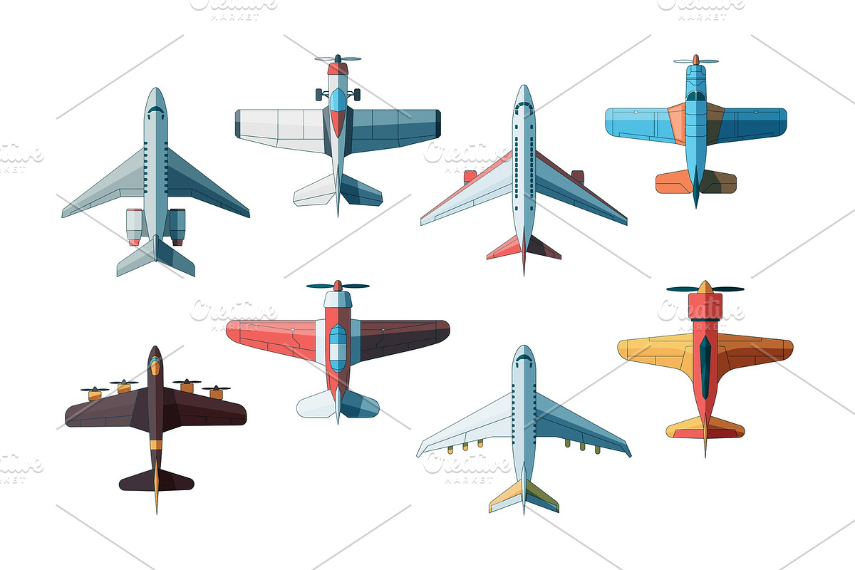 Aircraft top view. Civil and in Graphics - product preview 8