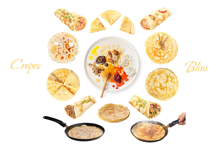 Set of crepes (blini)