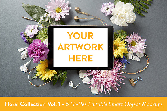 Floral Collection Mockups Vol. 1 in Mobile & Web Mockups - product preview 4