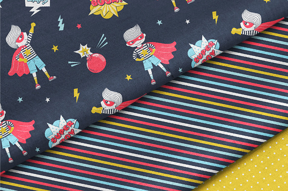 Super Hero Boy patterns set in Patterns - product preview 3