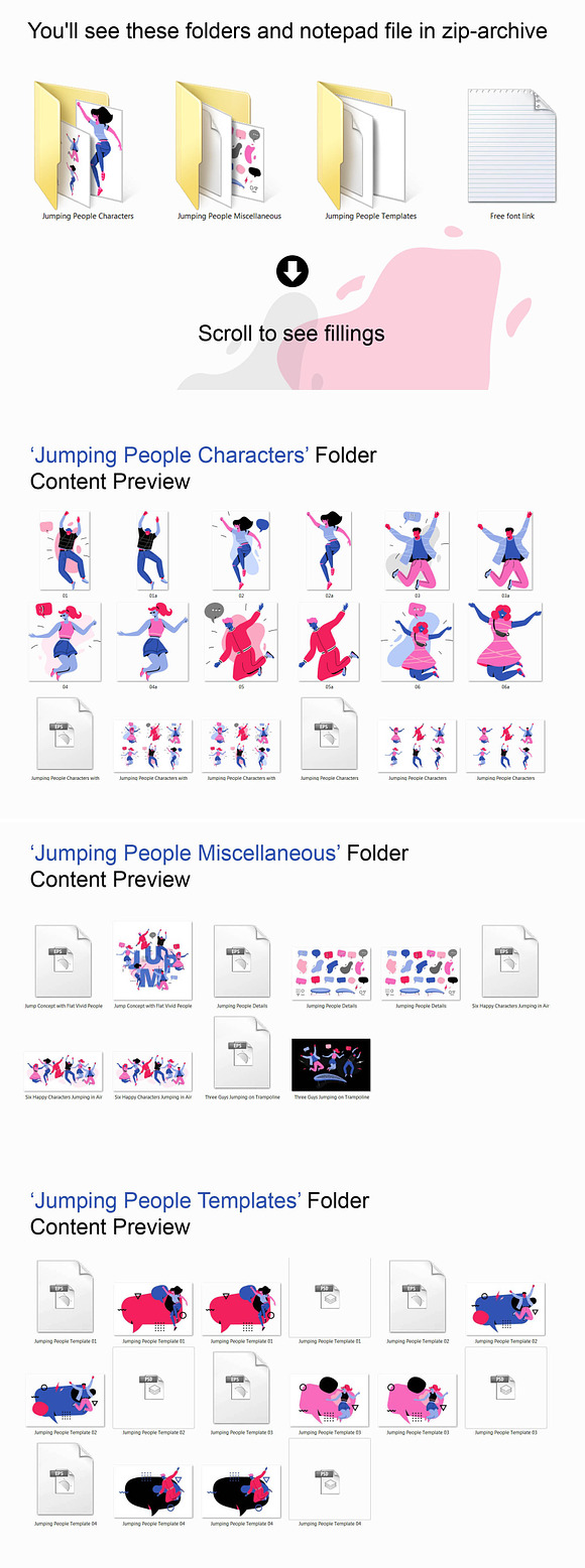 Jumping People Design Set in Web Elements - product preview 1