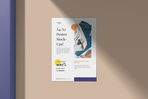 A4 Flyer / Poster Mockup in Print Mockups - product preview 6