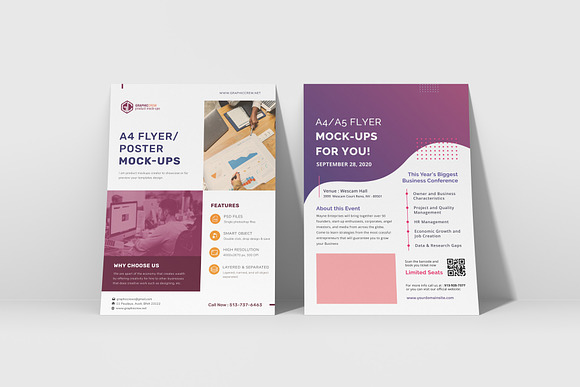 A4 Flyer / Poster Mockup in Print Mockups - product preview 14