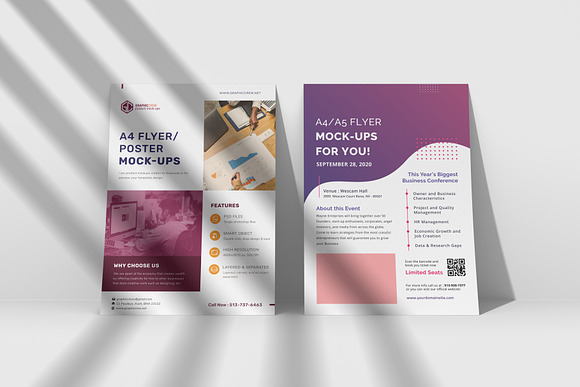A4 Flyer / Poster Mockup in Print Mockups - product preview 15