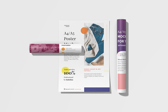 A4 Flyer / Poster Mockup in Print Mockups - product preview 20