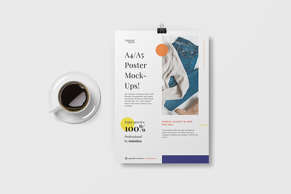 A4 Flyer / Poster Mockup in Print Mockups - product preview 29