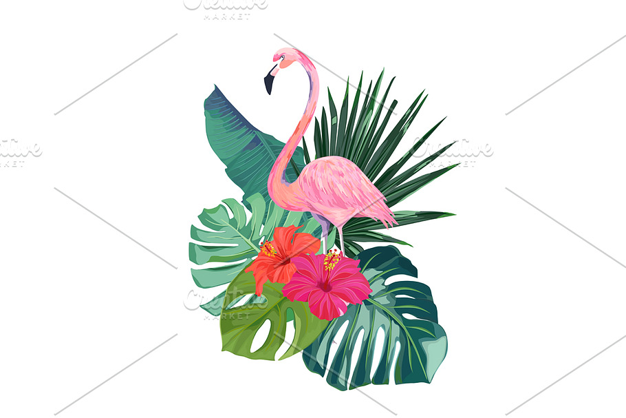 Summer Print With Flamingo in Illustrations - product preview 8