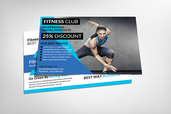 Fitness Postcard Psd Template in Postcard Templates - product preview 1