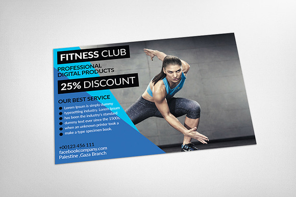 Fitness Postcard Psd Template in Postcard Templates - product preview 2