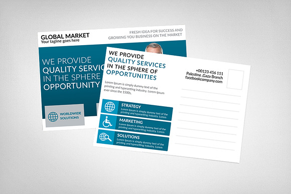 Investment Advisor Postcard Template in Postcard Templates - product preview 1