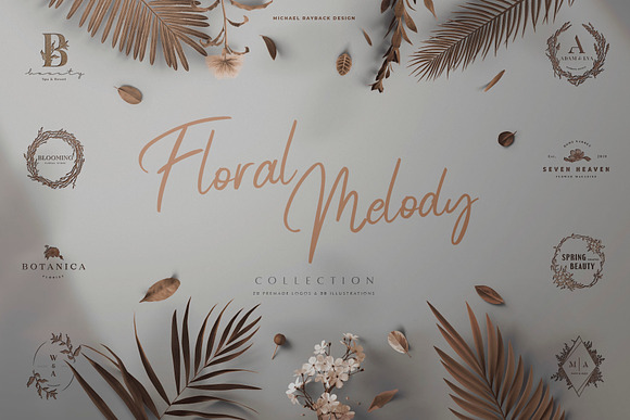 Floral Melody Logos & Illustrations in Logo Templates - product preview 3