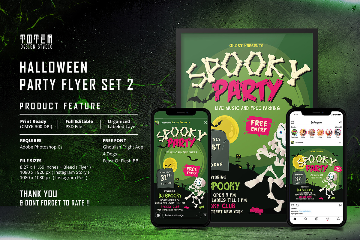 HALLOWEEN PARTY FLYER SET 2 in Flyer Templates - product preview 8